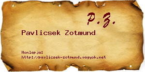 Pavlicsek Zotmund névjegykártya